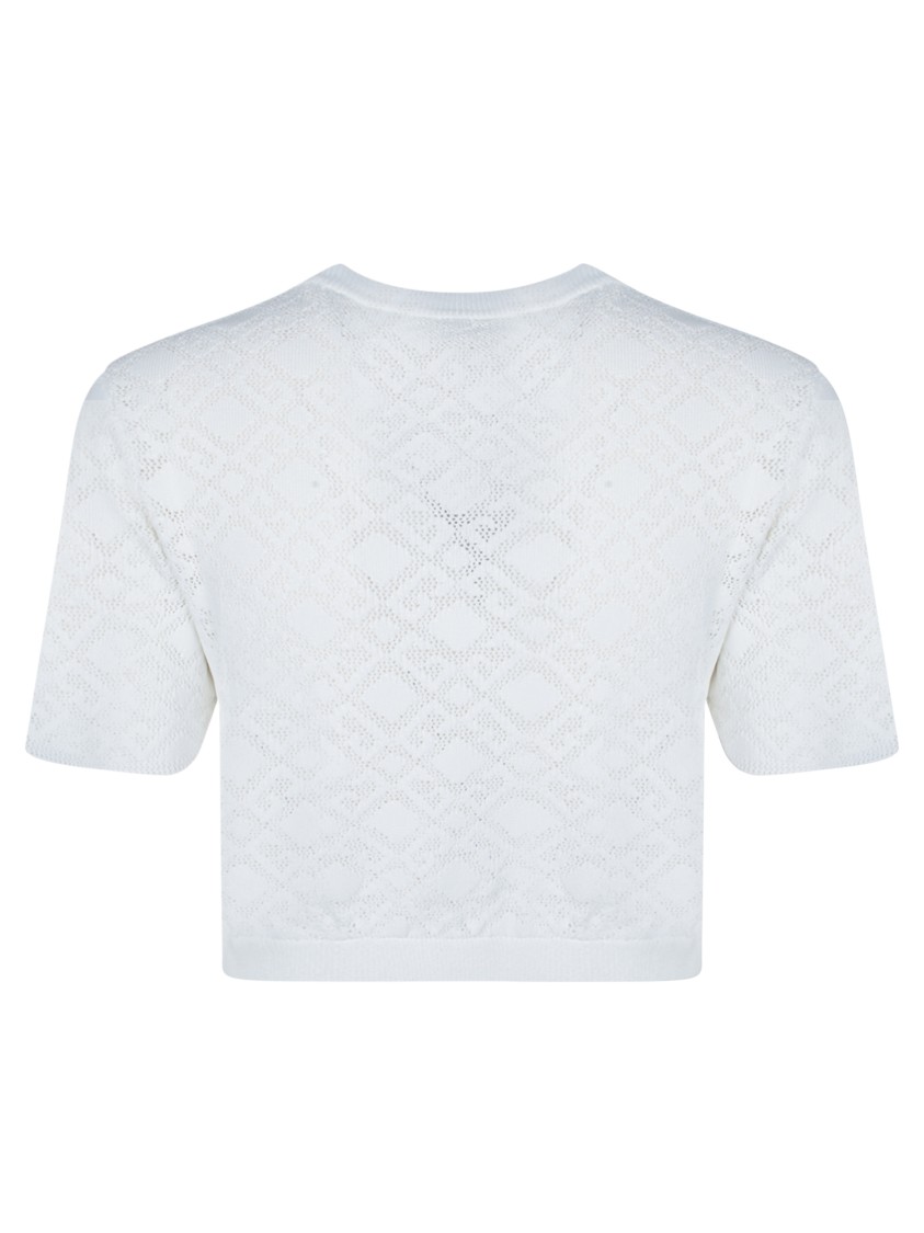 Givenchy Cropped Sweater In Monogram 72 Jacquard In White