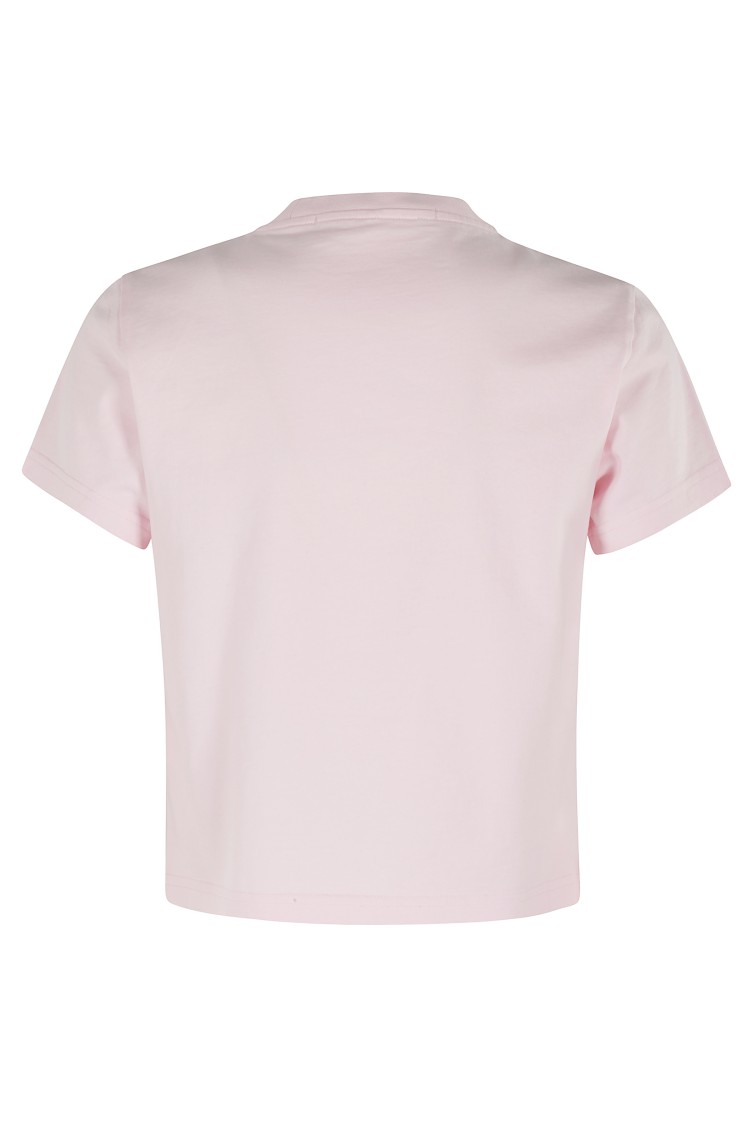 Alexander Wang Cotton Shrunken Logo T-shirt Clothing In Pink