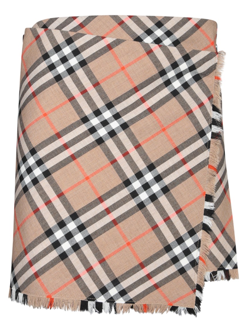 BURBERRY BURBERRY PLAID WRAP SKIRT WITH PLEATED FINISH