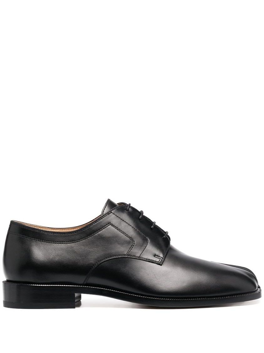 Maison Margiela Brown Tabi Lace-up Oxfords In Black