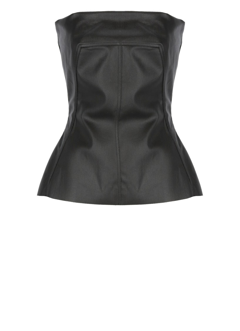 Shop Rick Owens Fitted Black Cotton Top
