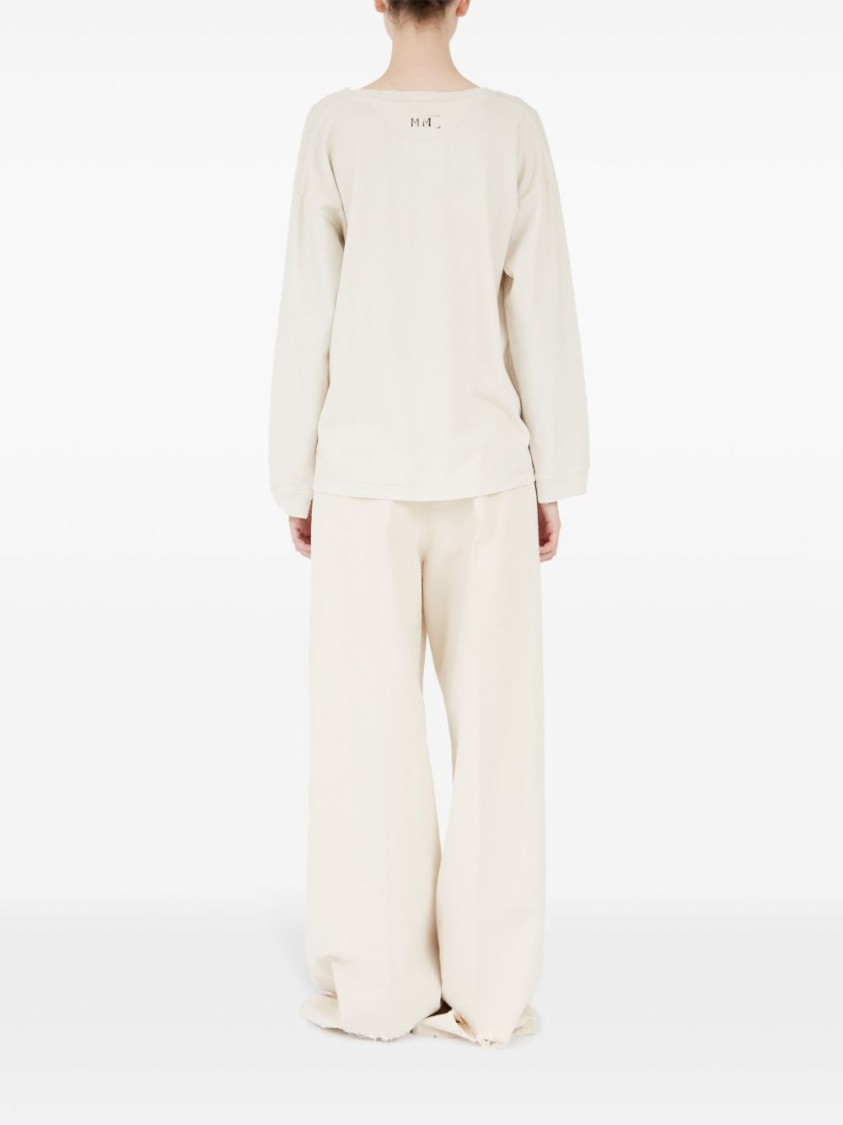 Maison Margiela Round-neck Jumper In White