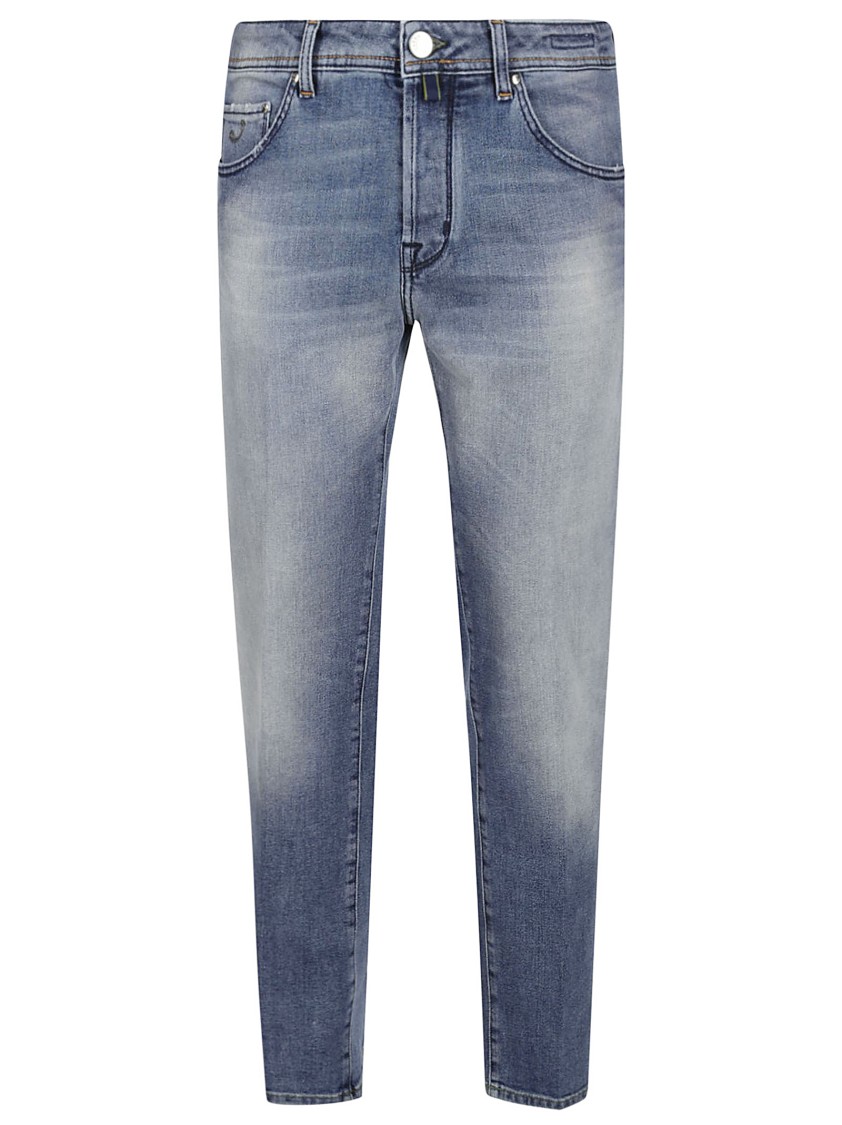 Jacob Cohen Slim Fit Light Blue Cropped Leg Denim Jeans