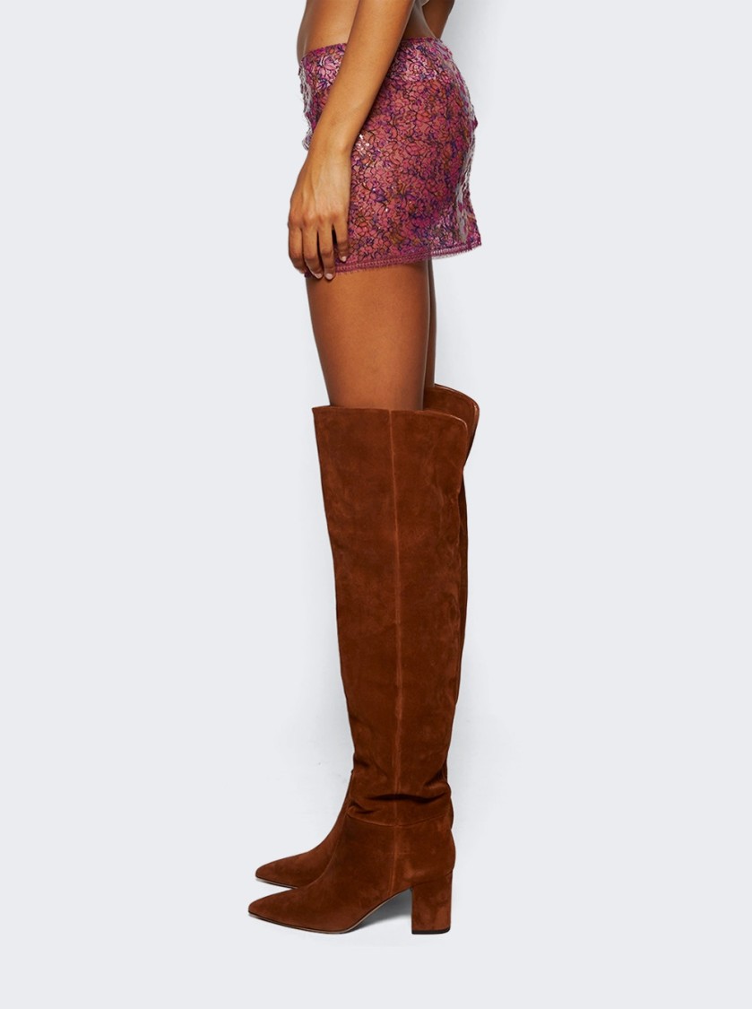 Christopher Esber Sheer Handpainted Lace Mini Skirt