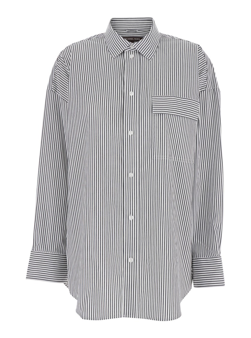 Michael Michael Kors Unisex Stripe Poplin Shrt In White