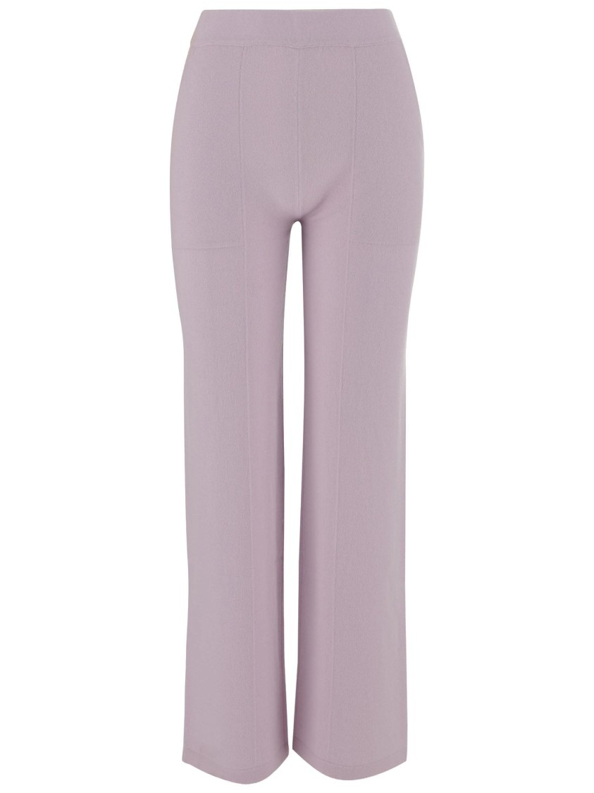 Bruno Manetti Regular Fit Cashmere Pants With Elasticized Waist In Purple
