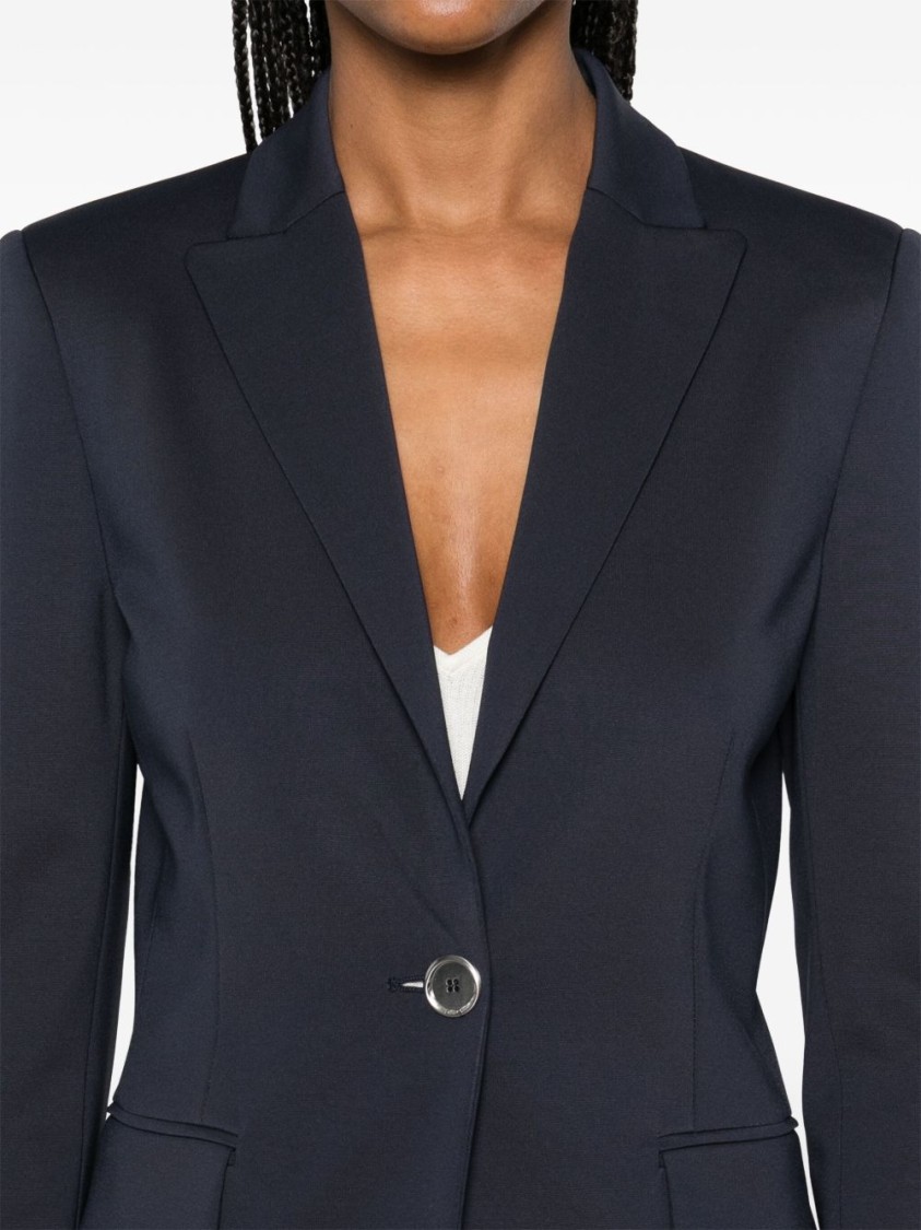 Pinko Tailored Blue Blazer With Single-button Closure