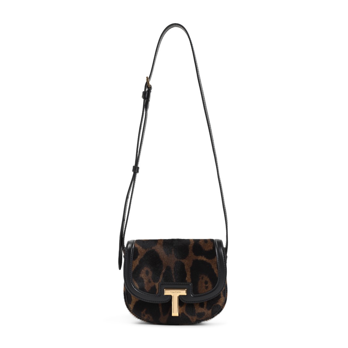 Tom Ford Brown Calf Leather Leopard Print Mini Bag