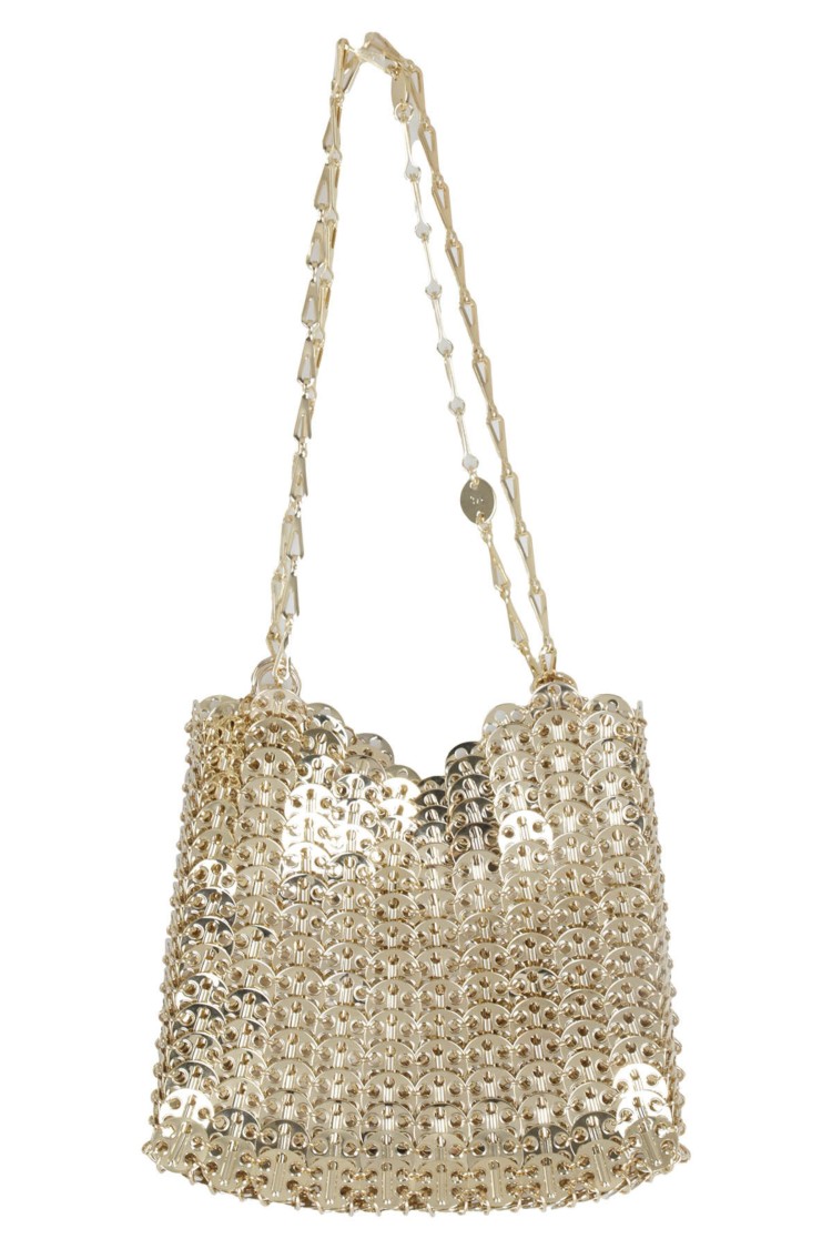 Rabanne 1969 Brass Finish Bag In Gold
