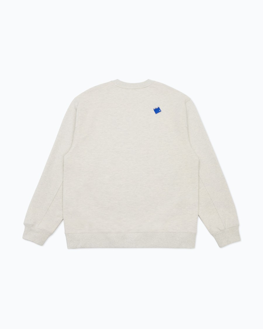 Adererror Semi-oversized Cotton Sweatshirt With Tetris Logo Patch In Neutral