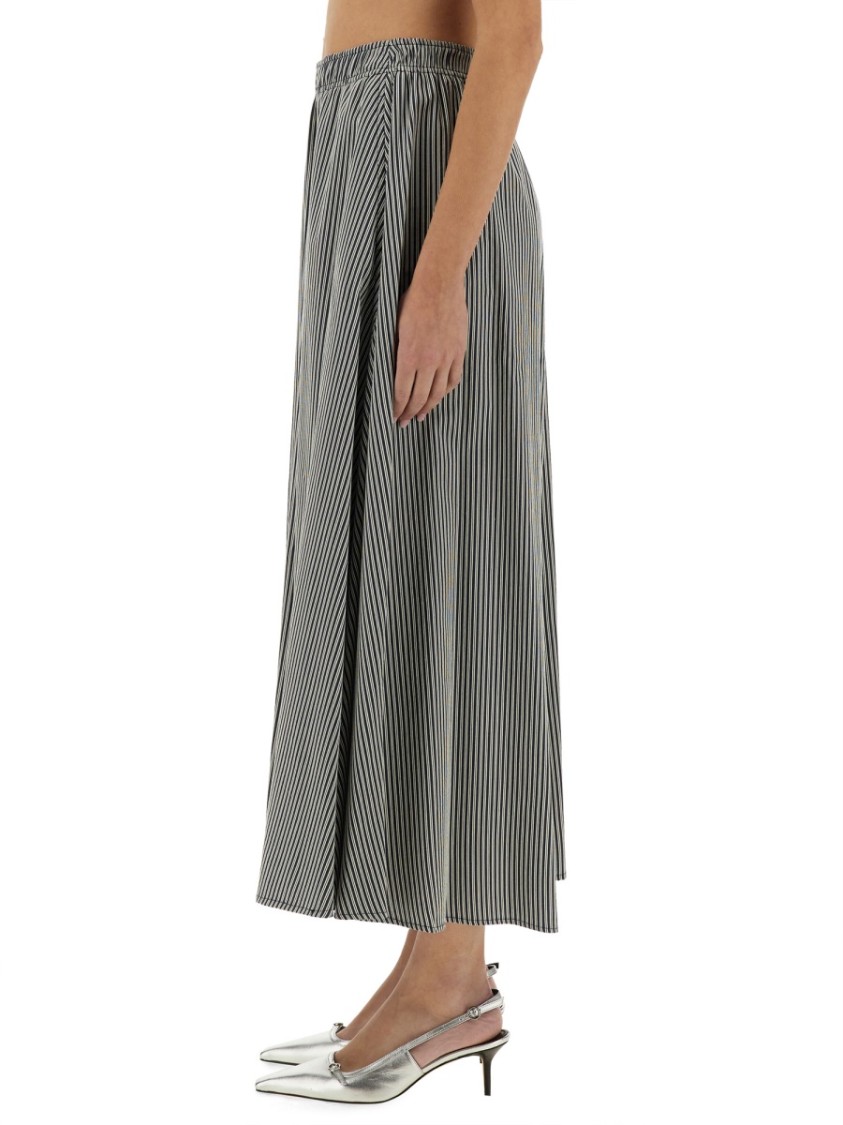 Alysi Flowing Striped Maxi Skirt In Black
