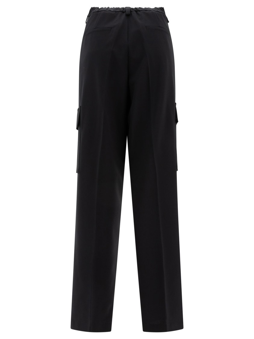 Herno Wool Blend Cargo Trousers In Black