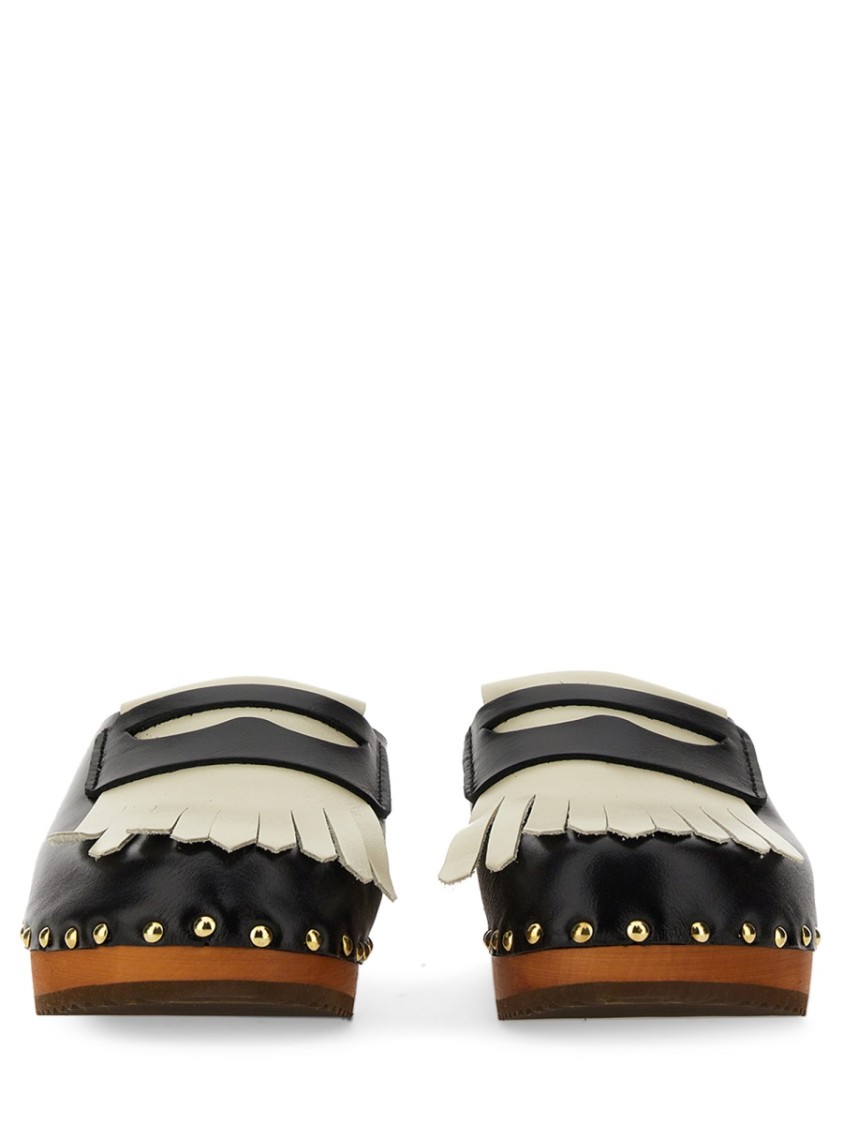 サンダル・ミュール Jejia Fringe-Detail Leather Clogs Jejia Fringe-Detail Leather Clogs Sandals | THE LIST