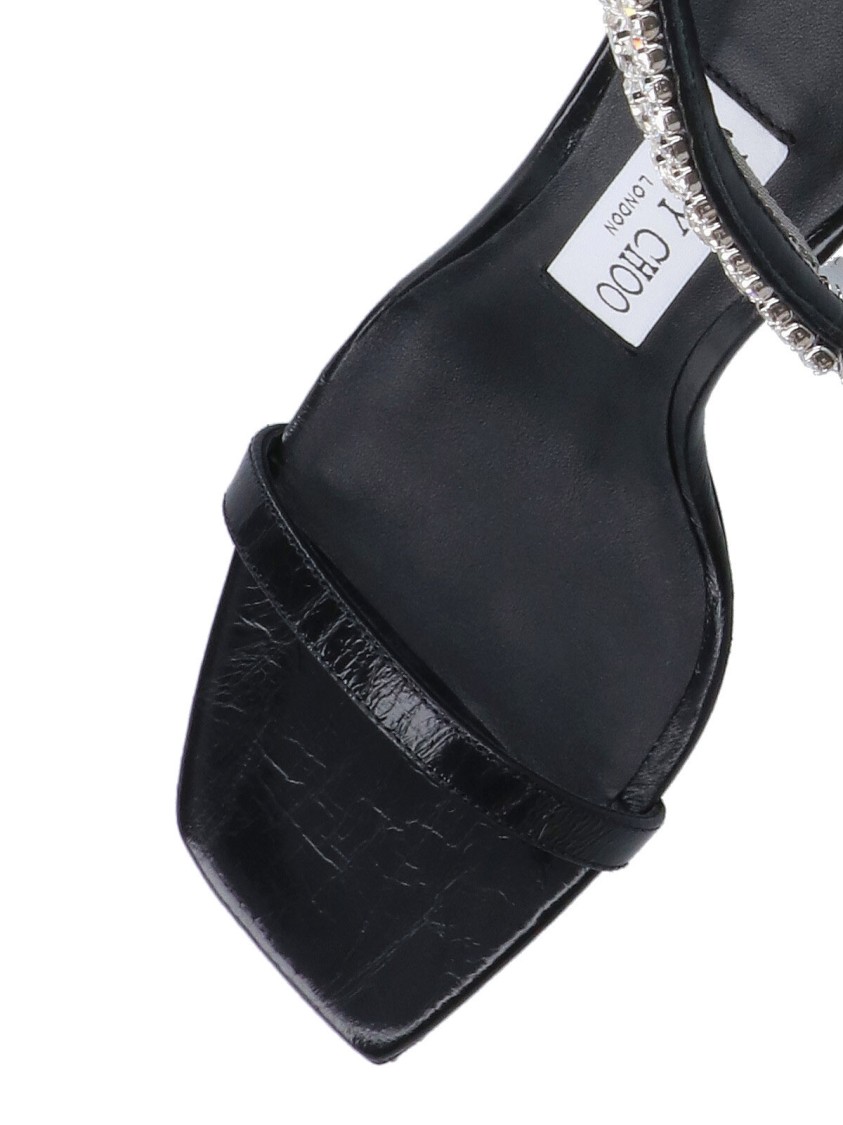 JIMMY CHOO JIMMY CHOO "VERITY 100" SLINGBACK SANDALS – BLACK