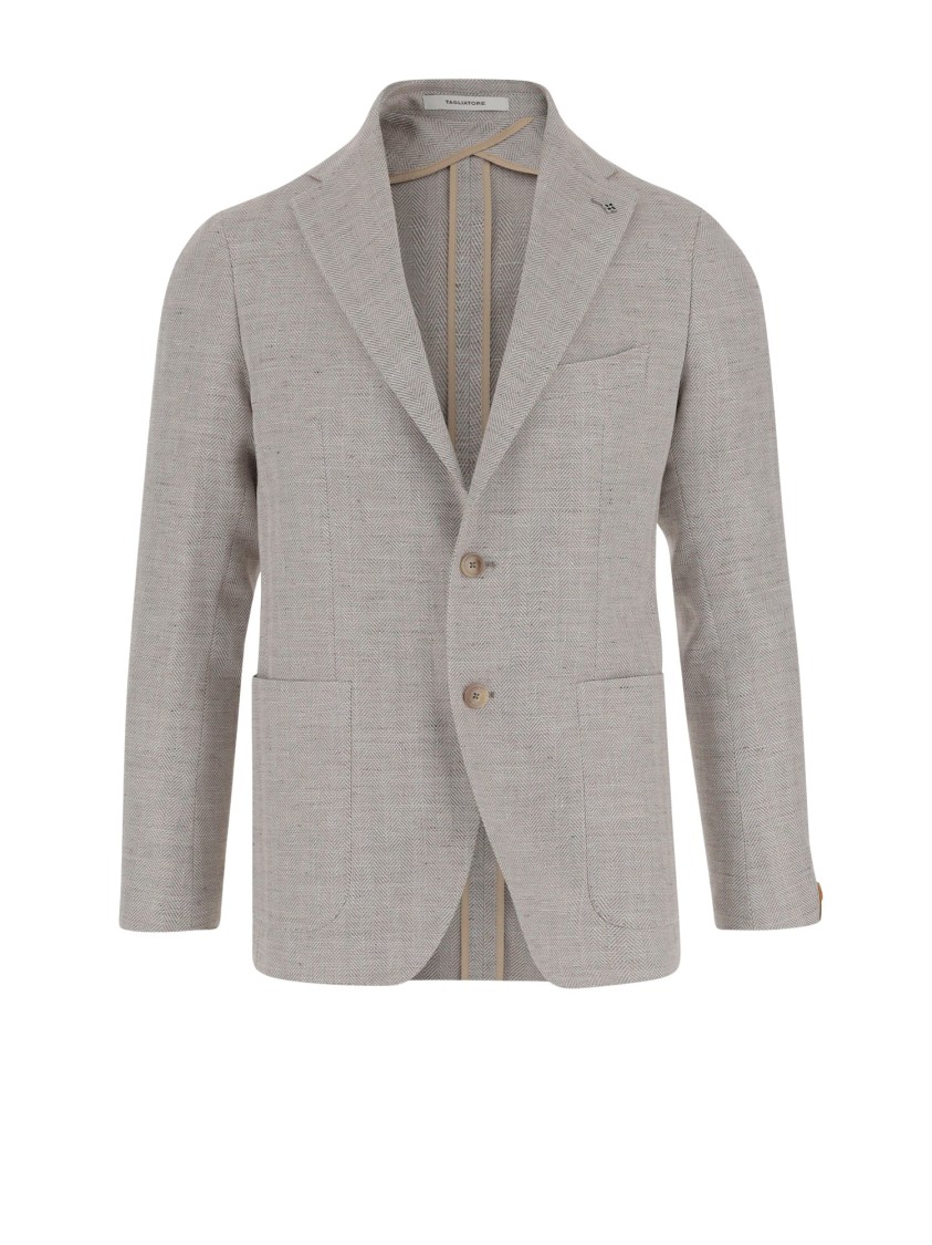 Tagliatore Linen Blend Single-breasted Jacket In Grey