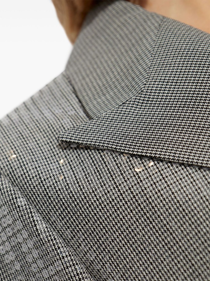 Golden Goose Deluxe Brand Micro Pied De Poule Check Blazer In Grey