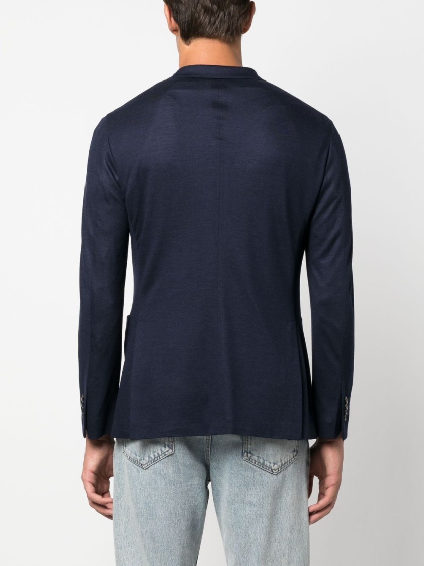 Boglioli Dark Blue Lightweight Luxury Cashmere K-jacket In Black