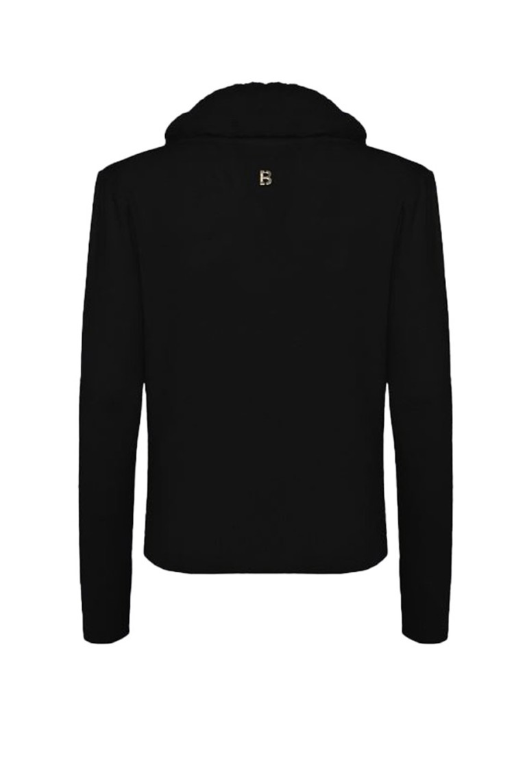 Blugirl Sophisticated Black Sweater With Shawl Collar In Black