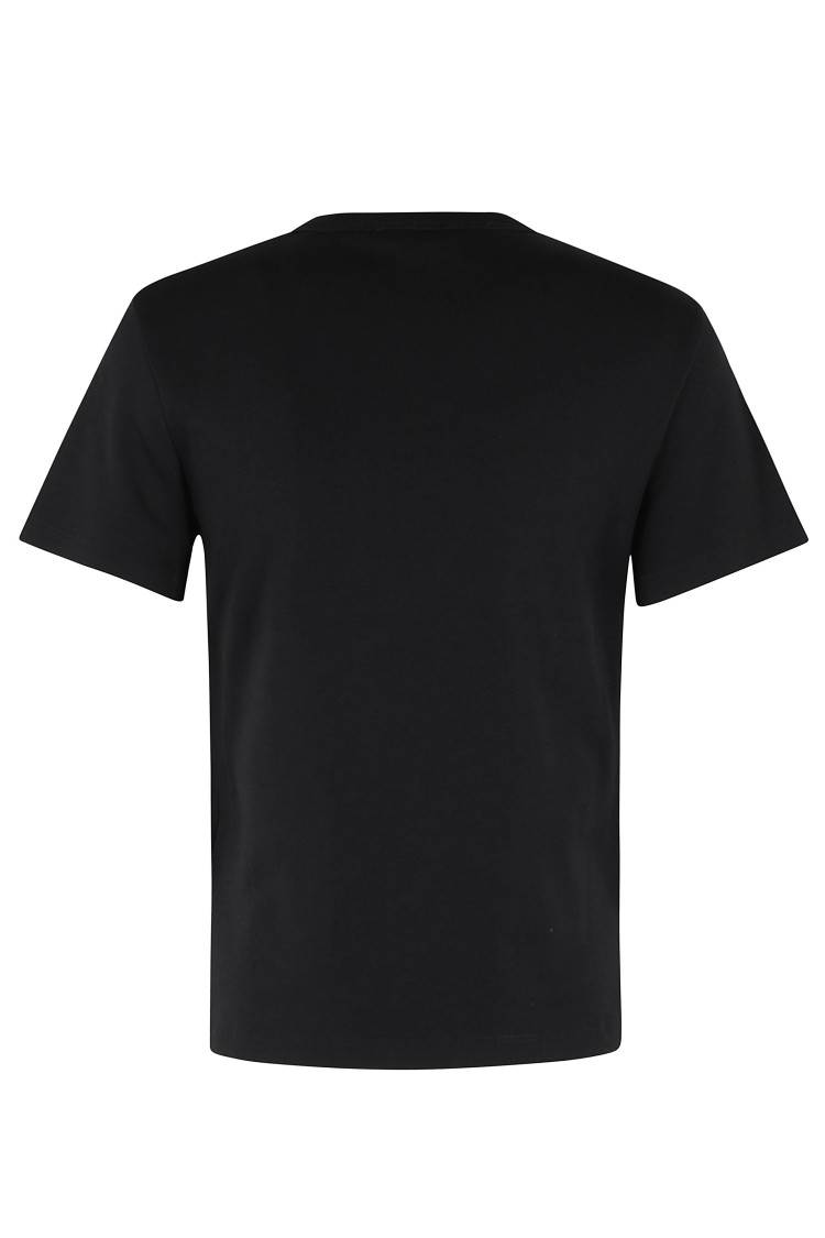 Helmut Lang Logo Embroidered Crew Neck Short Sleeve Top In Black