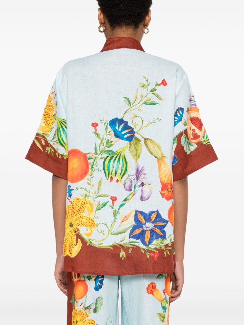 Shop Alemais Light Blue Floral Print Dahlia Shirt