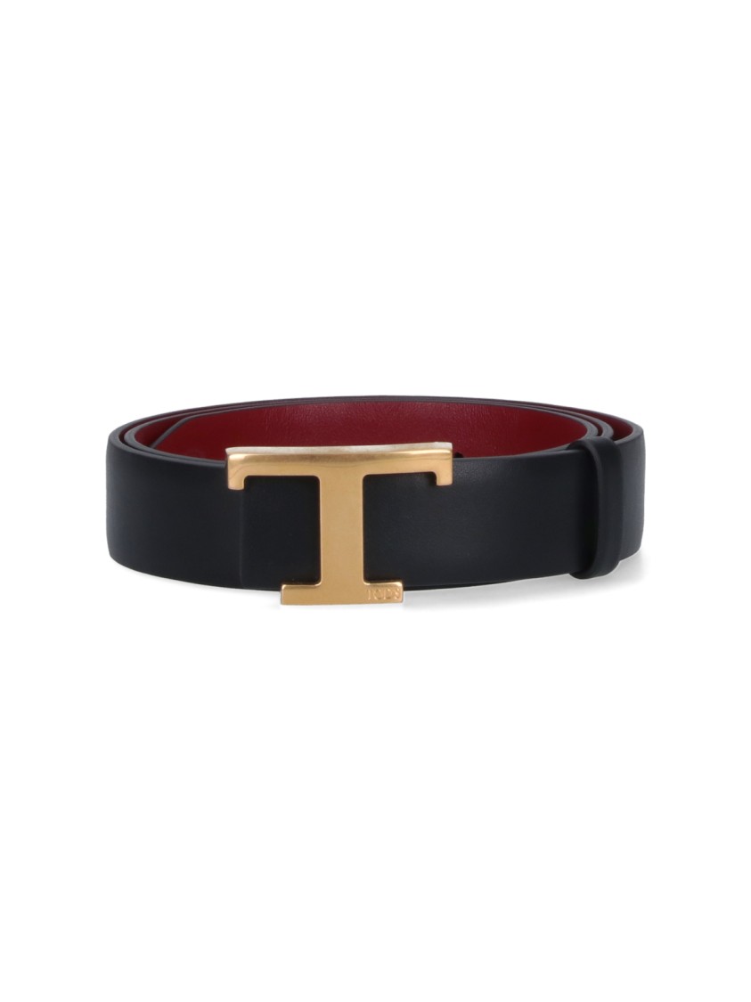 Shop Tod's Reversible 't Timeless' Belt – Black/red