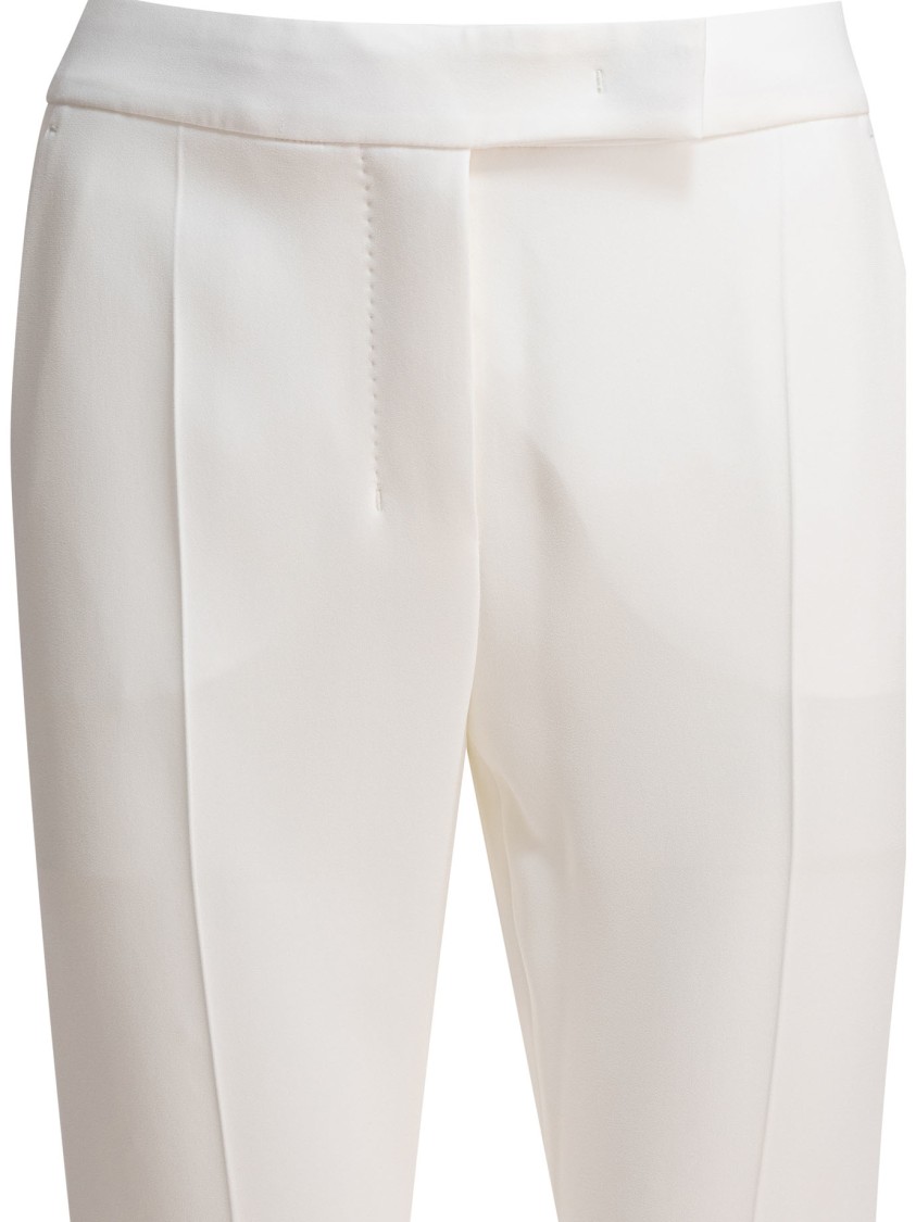 Max Mara Tailored White Trousers With Smooth Finish In White