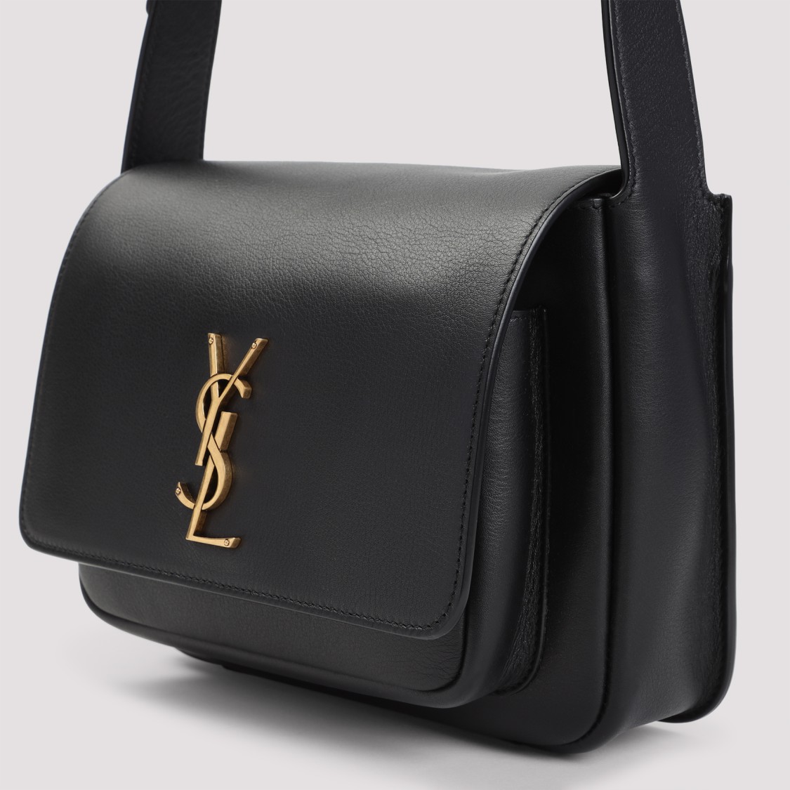 Saint Laurent Black Nappa Leather Ysl New Niki Shoulder Bag In Black