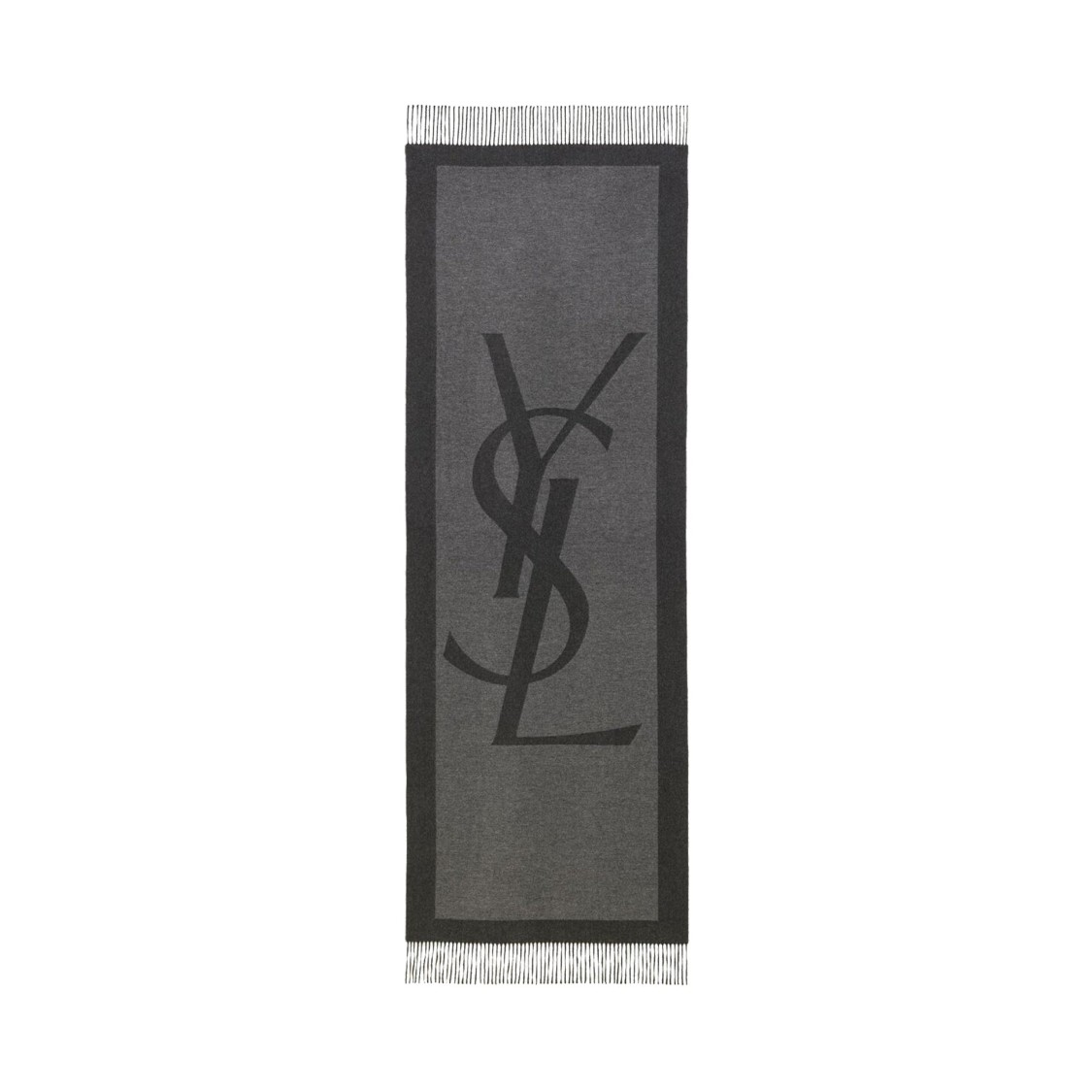 Saint Laurent Cassandre Silk Scarf In Grey