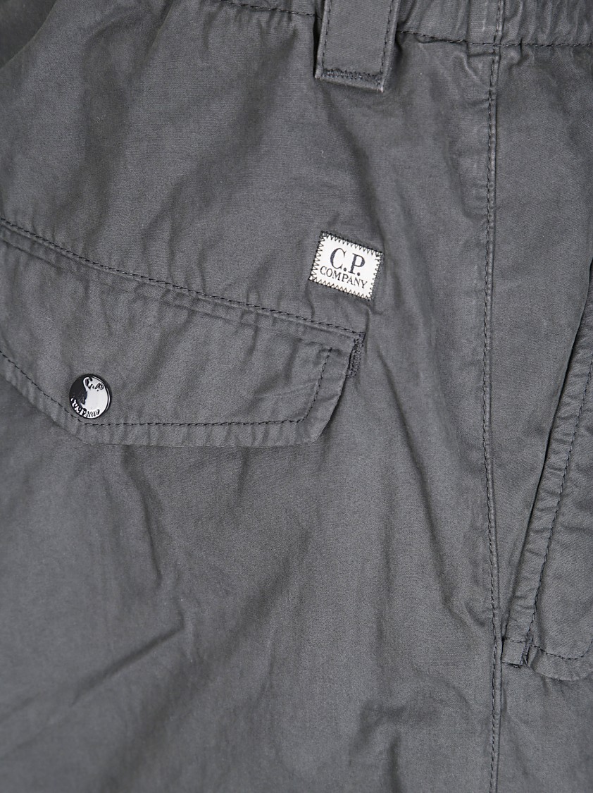 C.p. Company Drawstring Flap-pocket Trousers In Gray