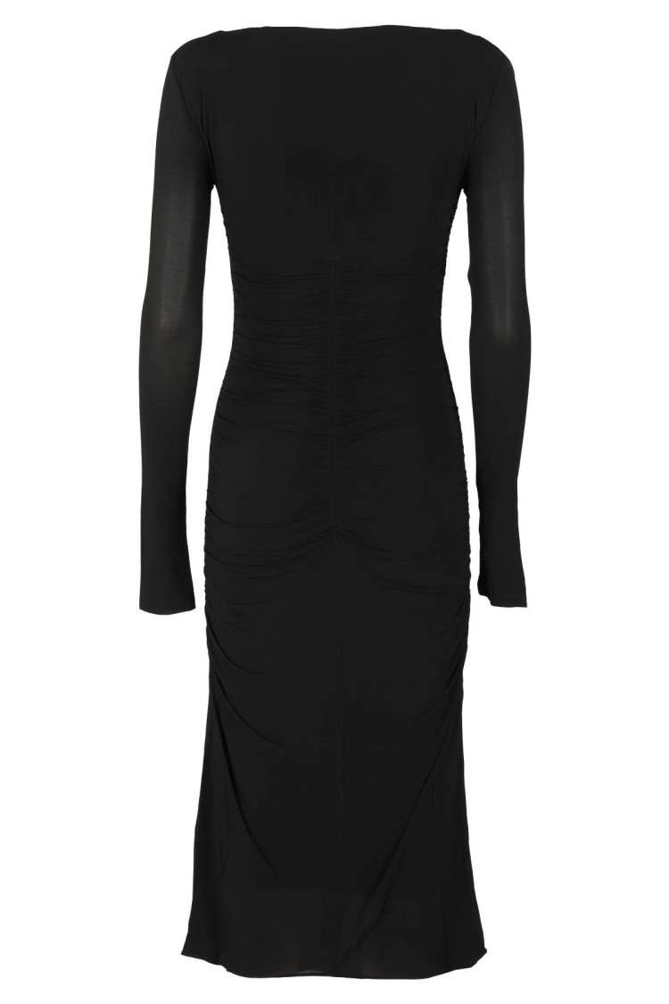 Isabel Marant Laly Draped Black Midi Dress In Black