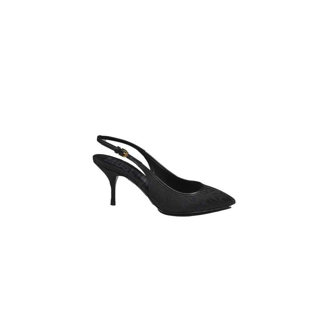 Moschino Lost And Found Black All-over Logo Pumps