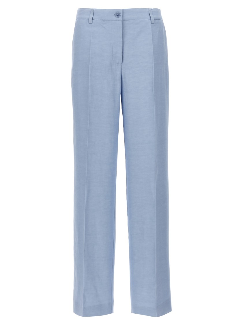 P.a.r.o.s.h . Straight-leg Pants With Pence Detailing In Blue