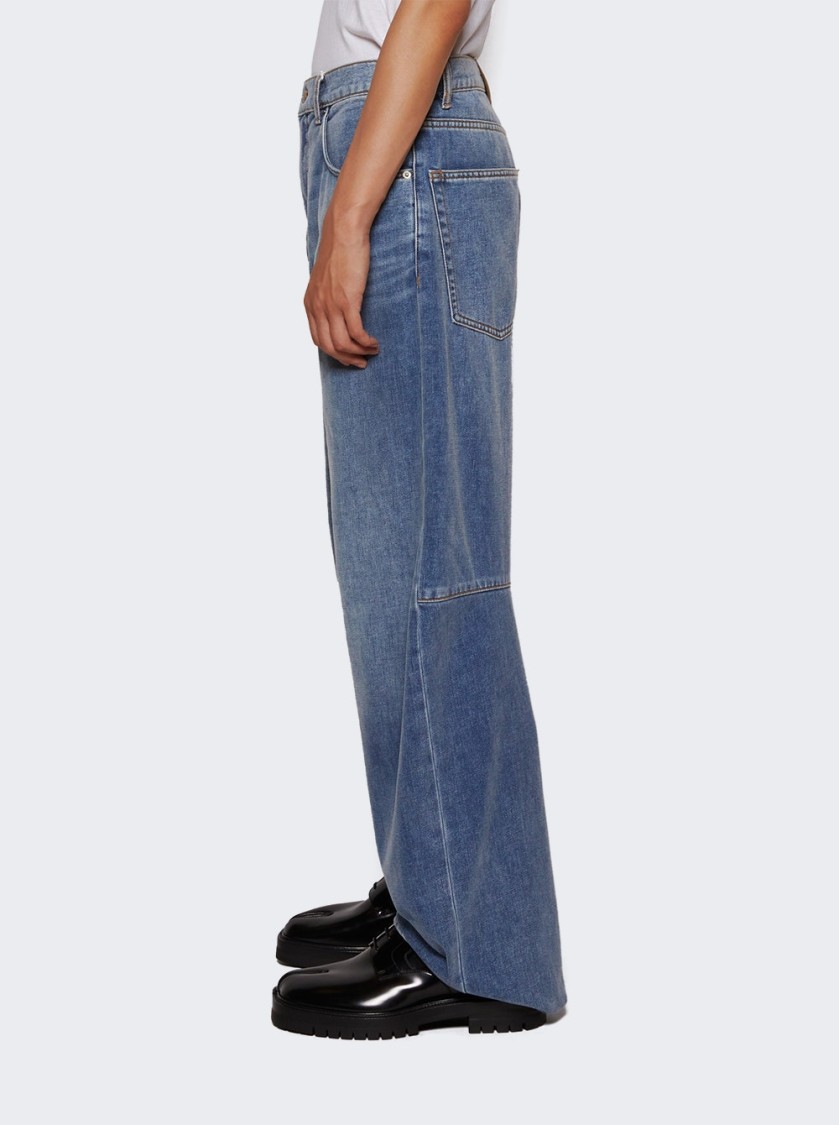 Shop Alexander Wang Brushed Denim Jean Washed Light Blue