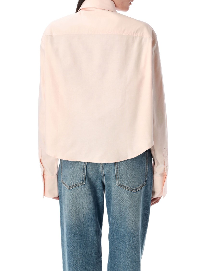 Ami Alexandre Mattiussi Ami Paris Oxford Cropped Shirt In Pink