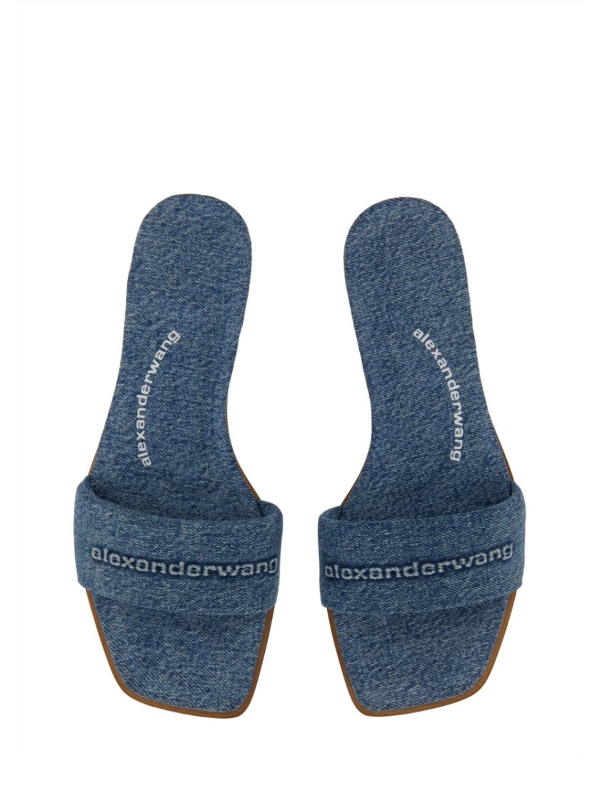 Alexander Wang Vy Pool Sandal In Denim In Blue