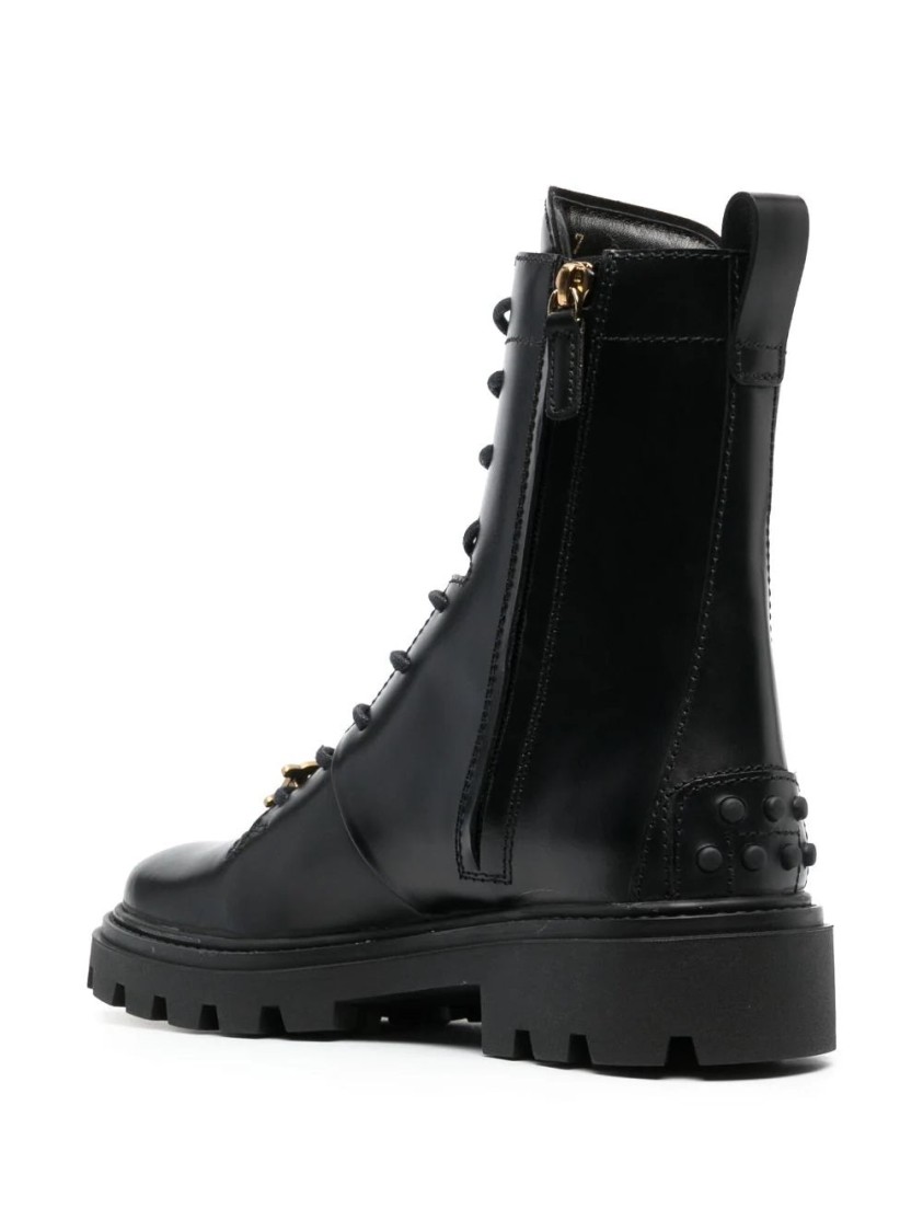 Tod's Leather Ankle Boots In Black