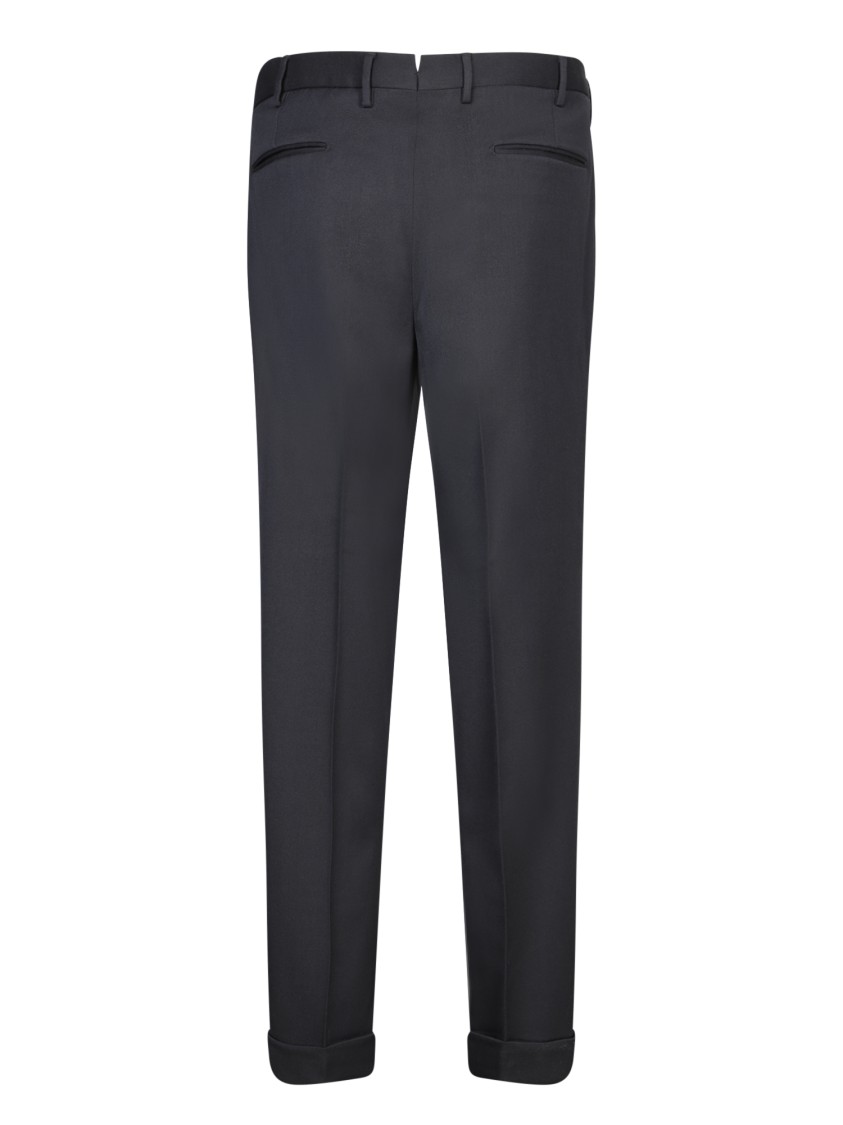 Dell'oglio Tailored Wool Trousers With Elegant Fit And Versatile Style In Black