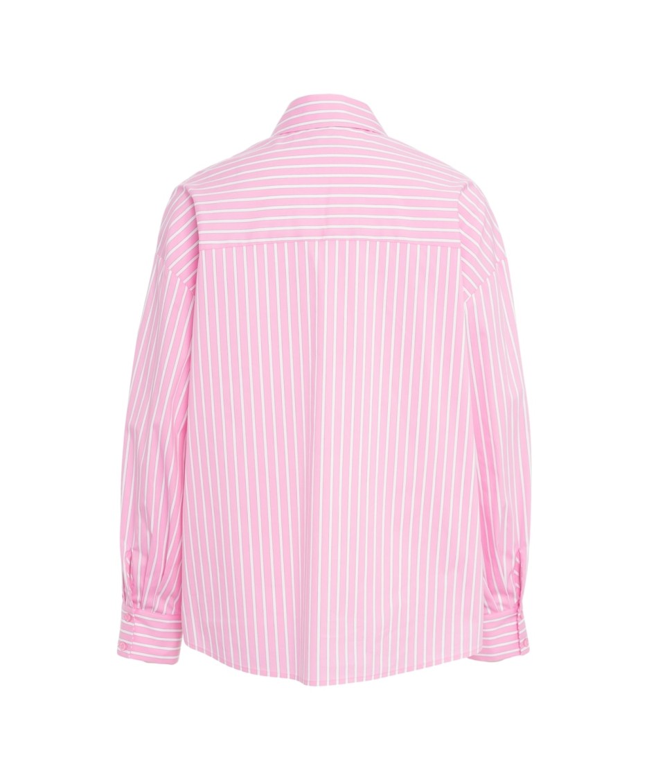 Liu •jo Liu Jo Rhinestone-embellished Striped Blouse With Ruffled Details