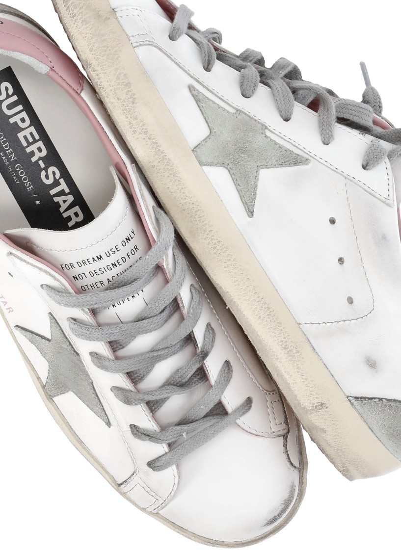 Golden Goose Deluxe Brand White Smooth Leather Sneakers In White