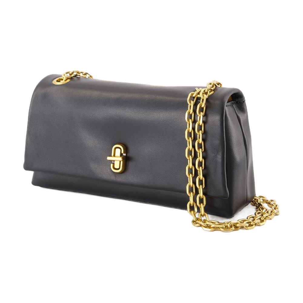Marc Jacobs Structured Calfskin Wallet On Chain In Black