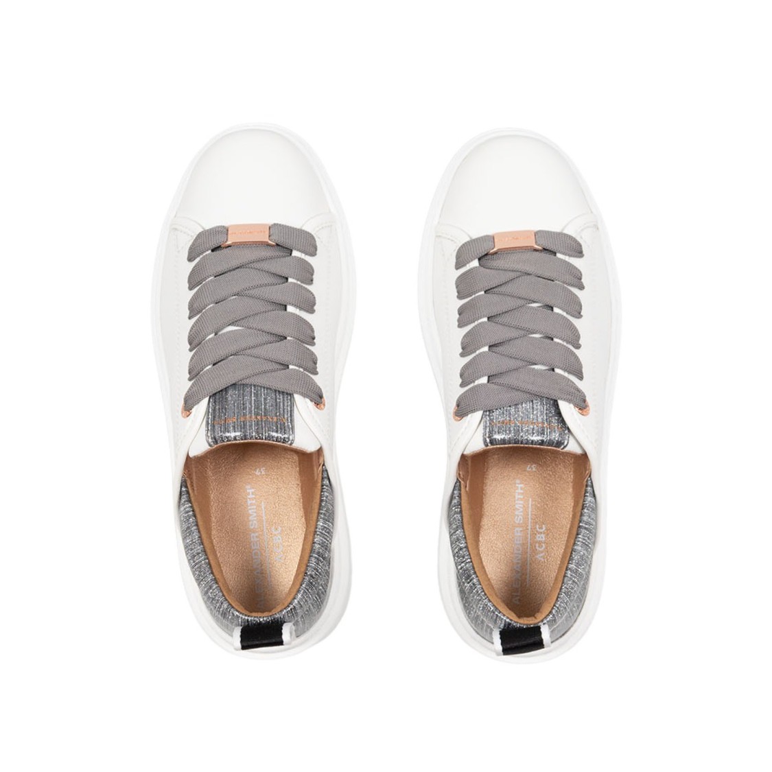Alexander Smith Wembley White And Gray Vegan Sneakers In White