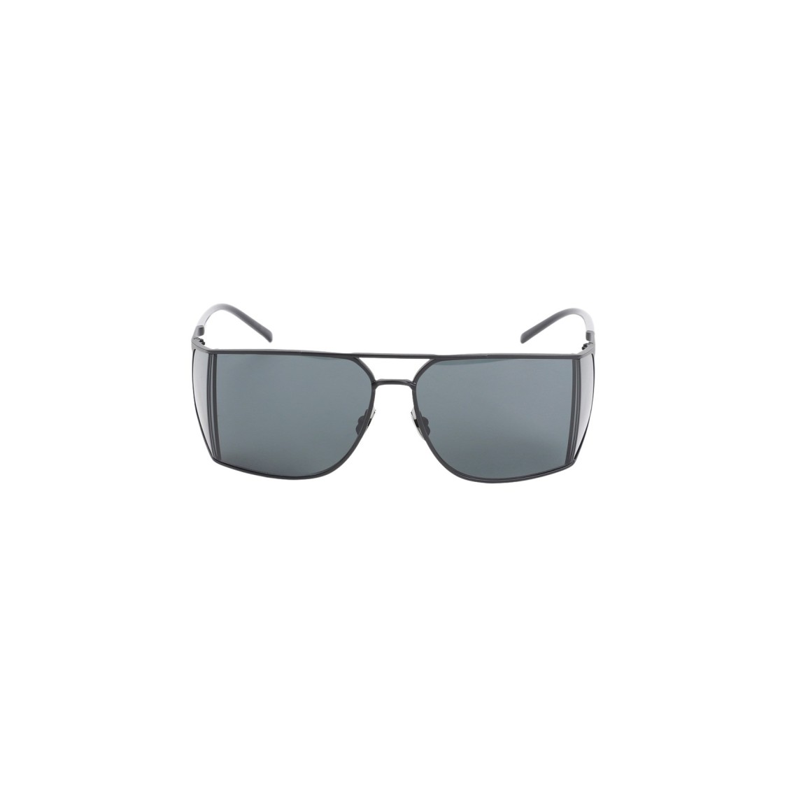 Saint Laurent Aviator Mask Sunglasses Double Bridge Slim Temples In Black