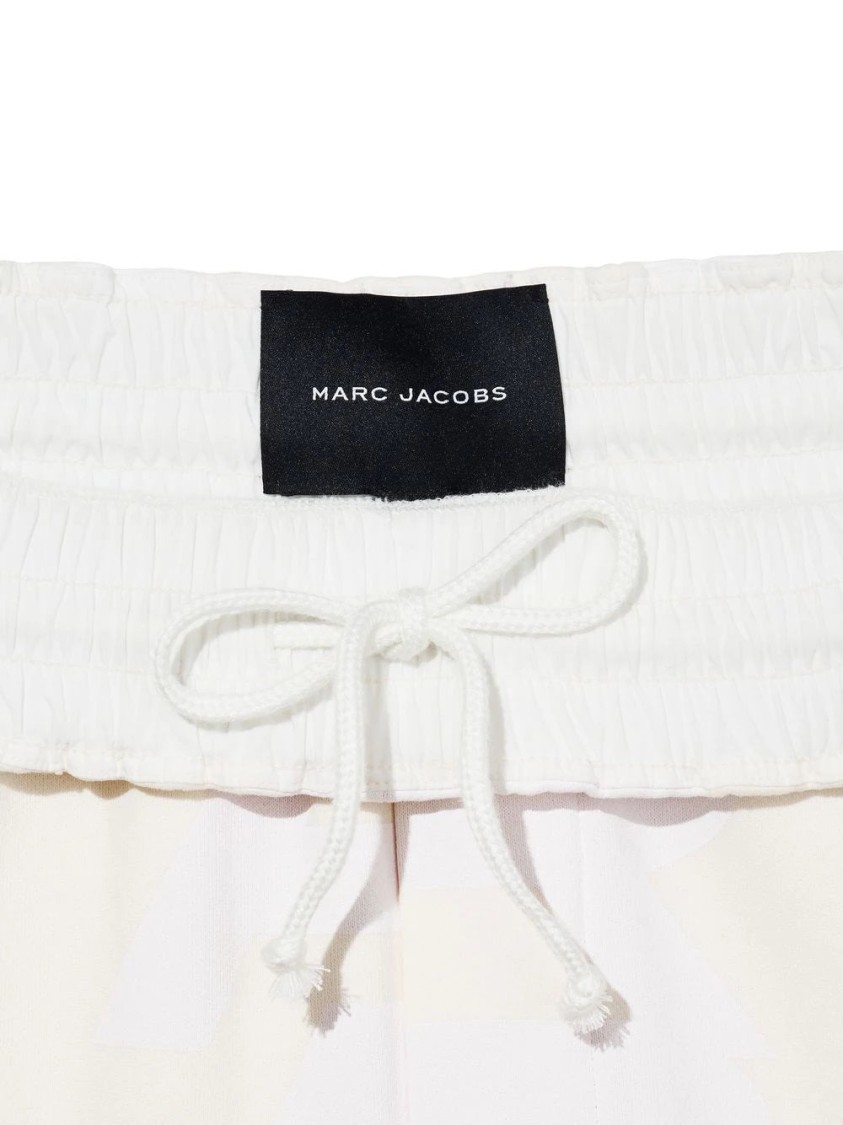 Marc Jacobs Monogram Wide Leg Pants With Elastic Waistband In White