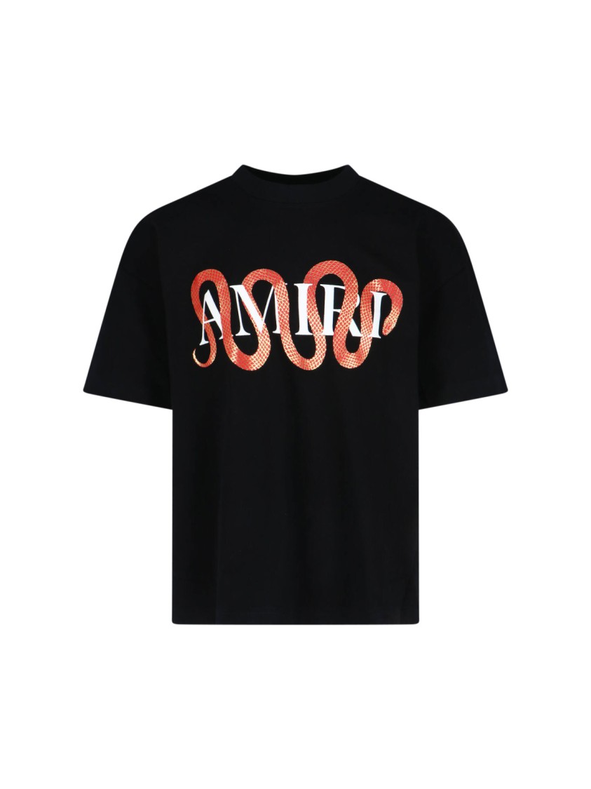 Amiri Mens Snake Oversized Short-sleeve Cotton-jersey T-shirt Black