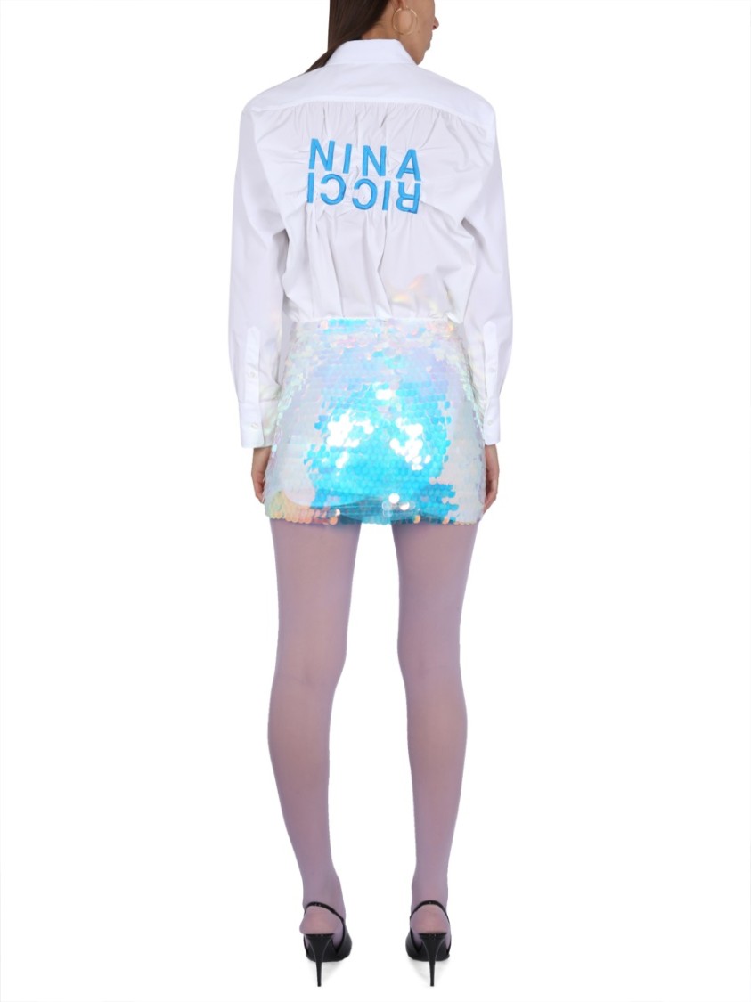 Nina Ricci Relaxed Fit White Button Closure Shirt