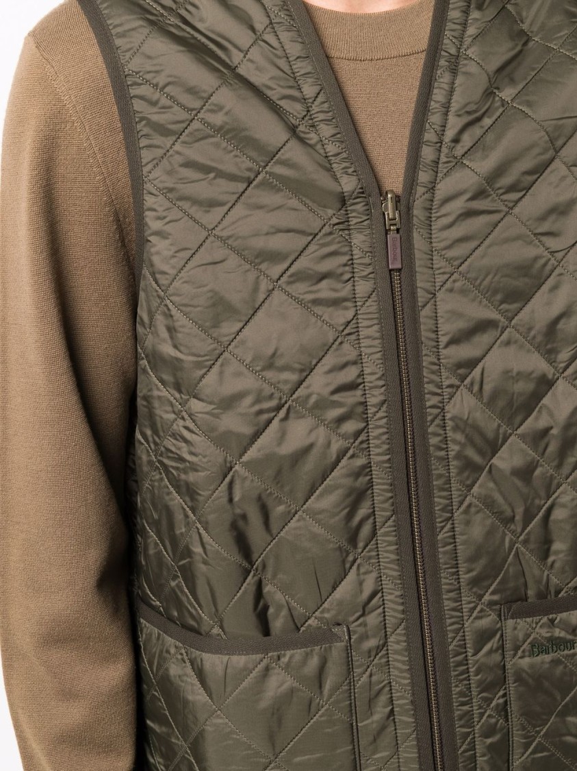 Barbour Quilted Sleeveless V-neck Waistcoat Zip In Multi