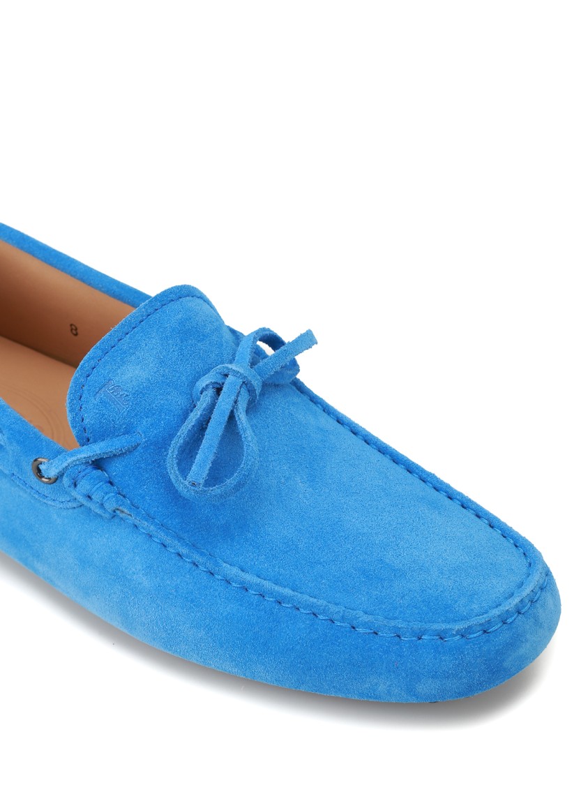 Tod's New Laccetto Gommini Driving Shoes Loafers In Blue