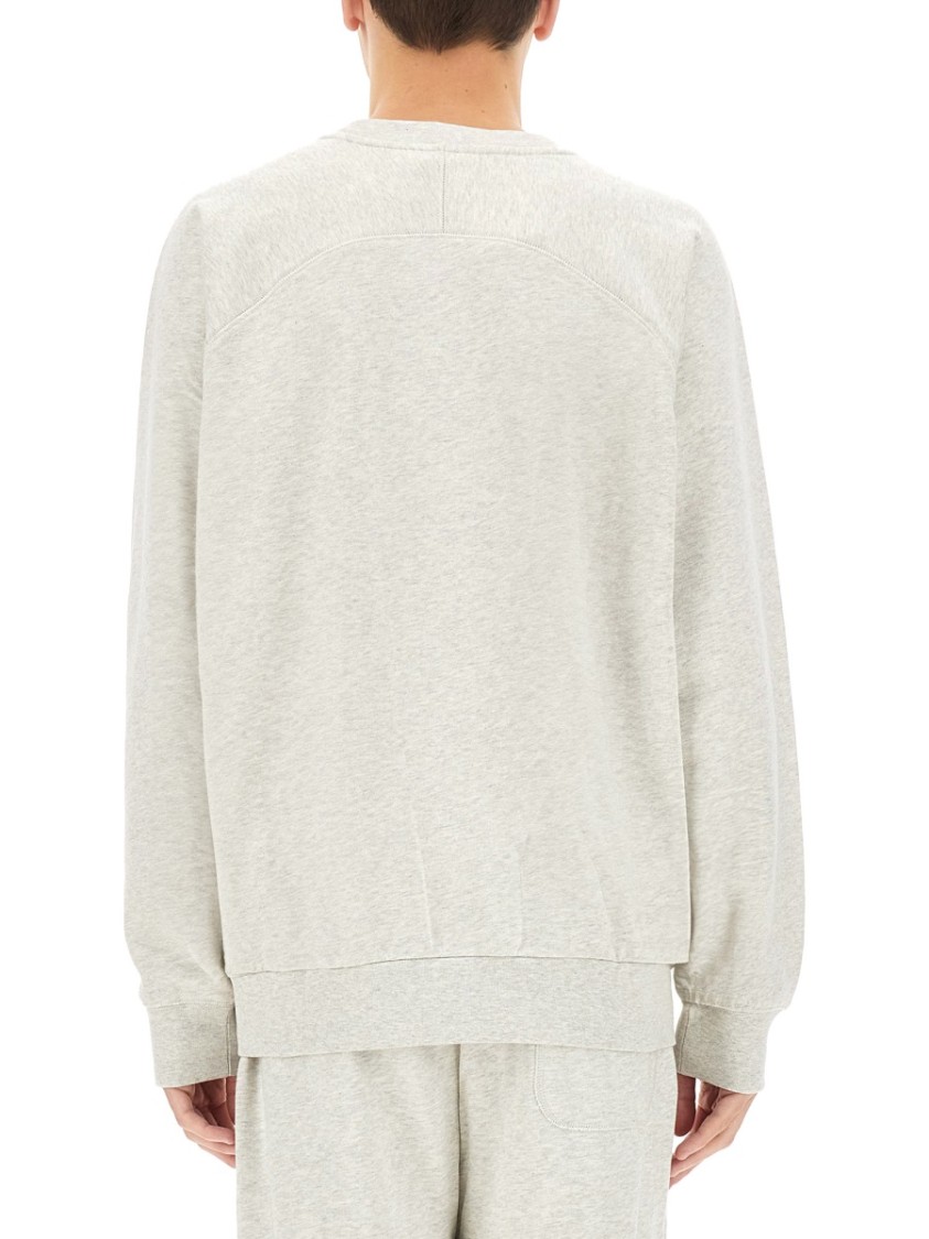 A.p.c. X Asics Grey Cotton Crewneck Sweatshirt With Logo Print