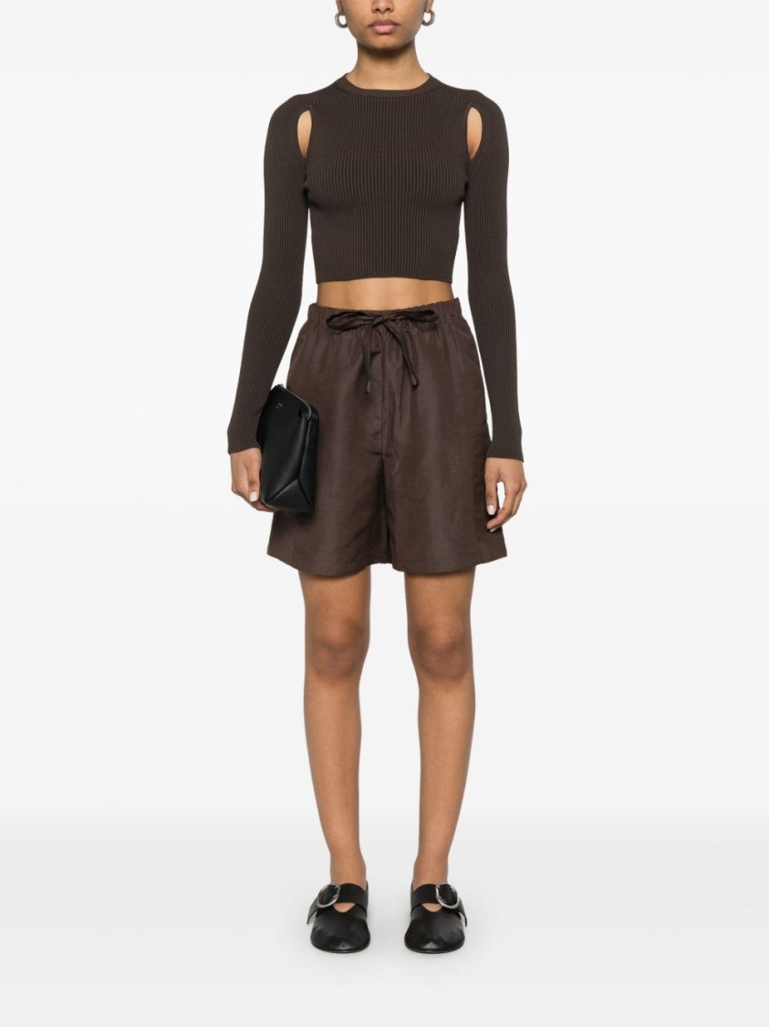 Max Mara Linen And Silk Blend Shorts