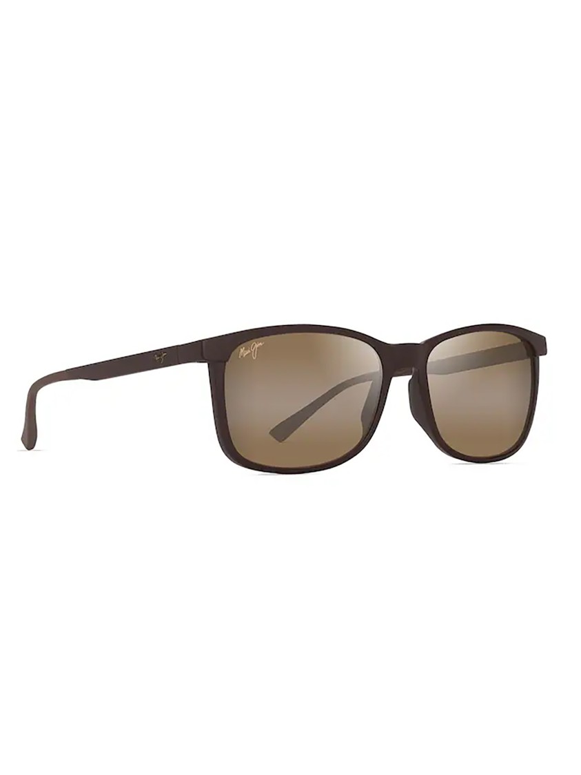 MAUI JIM MAUI JIM HULILI RECTANGULAR MATTE BROWN SUNGLASSES